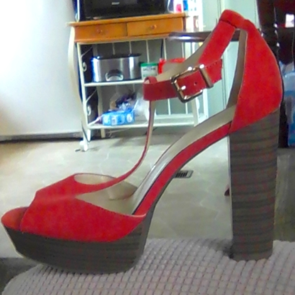 Jessica Simpson Amazing, Elegant and Dynamic Red Size 11 Platform Sandal Heels